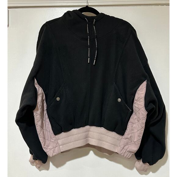 Free People Movement Snow Day Hoodie Black Beige Size XS NWOT Active Warm Comfy - Picture 2 of 15
